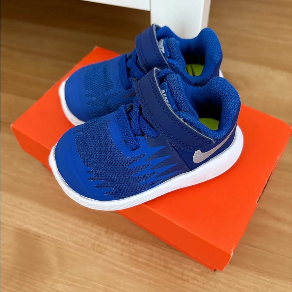 Nike Royal Blue Shoes size 3c Baby Sneakers Velcro easy on/off